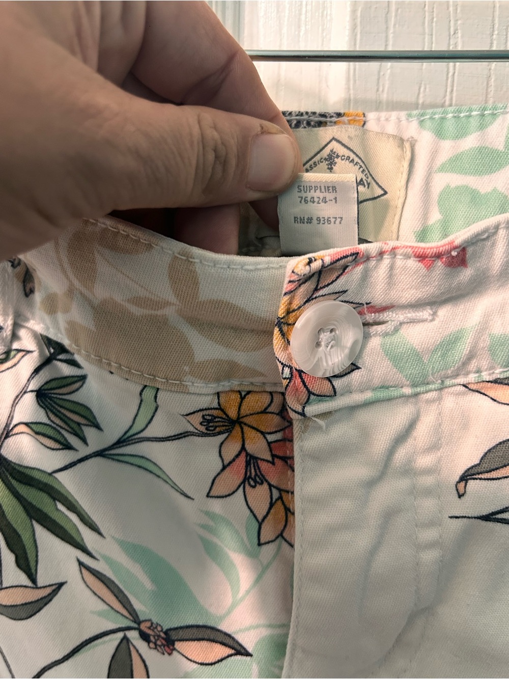St. John's Bay White Floral Print Chinos - Picture 3 of 6